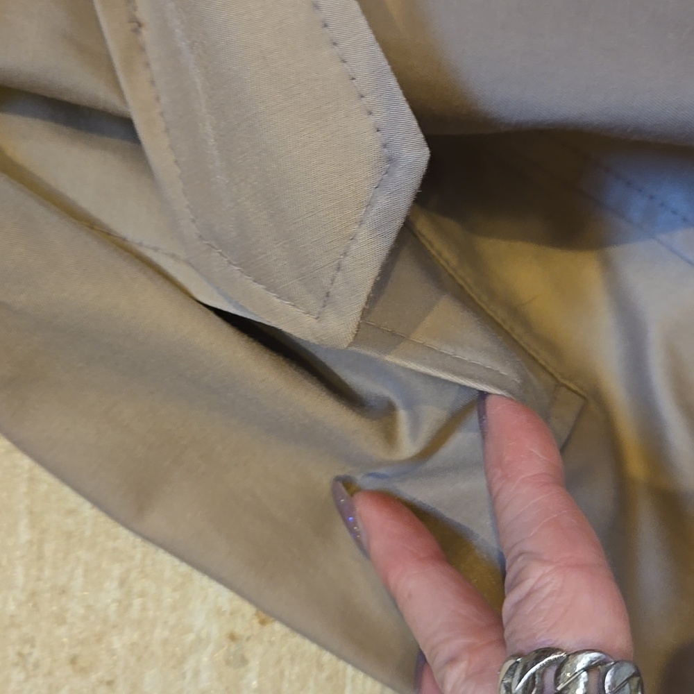 Betsey Johnson Unique Tan/Taupe Ruffle Accent Trench Coat - Picture 3 of 11